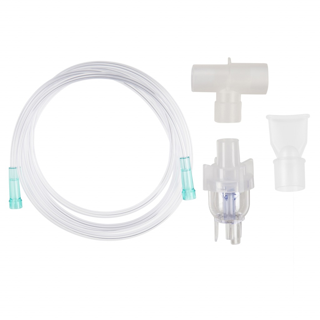 Hand Held Nebulizer 6cc Cup, Tee Adaptor, Mouthpiece, 7′ Tubing ...